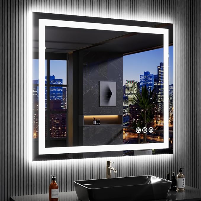 LOAAO 40"X36" LED Bathroom Mirror by LOAAO