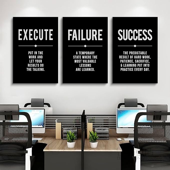 Framed Canvas Wall Art Success Quote, Office Wall Art, Positive Motivational - Image 7