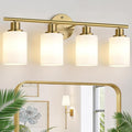 Zarbitta 4-Light Bathroom Light Fixtures, Brushed Gold Modern Vanity Lights by Zarbitta