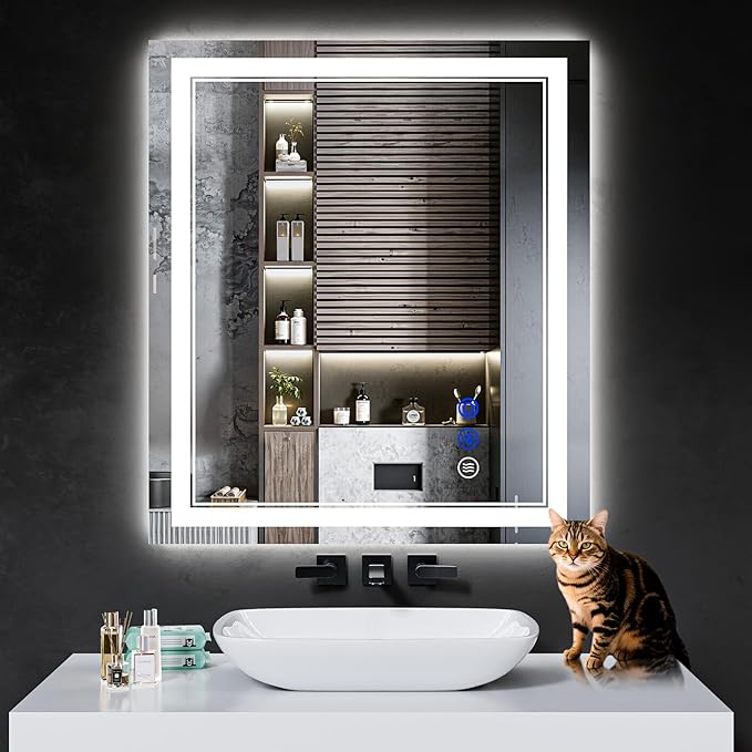 32"x28" LED Bathroom Mirror by INFINIGLASS