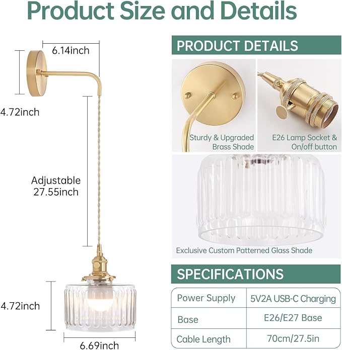 Shenmoyl Battery Operated Wall Sconce - Image 3