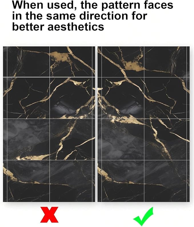 Chejiaye 10pcs Marble Peel and Stick Backsplash Waterproof Washroom Wall Panels - Image 8