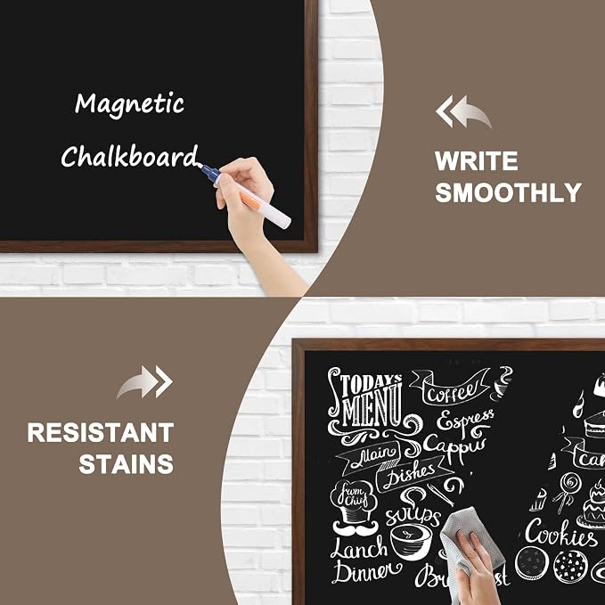 4 THOUGHT Chalk Board 48" x 36", Magnetic Large Chalkboard - Image 6