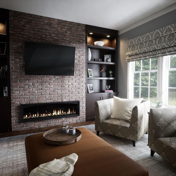EverStone Aged Brick Faux Brick Panel, 46 7/8"W x 27"H x 1 1/4"D, Burnished Red - Image 11