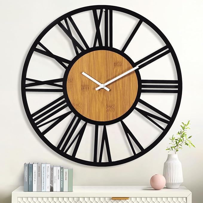 1st owned Wall Clocks for Living Room Decor, Round Silent Little Ticking by Wallclockdecor