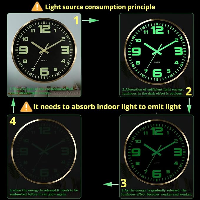 12-inch wall clock, battery powered, - Image 6