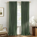 100% Blackout Shield Green Linen Blackout Curtains by 100BlackoutShield