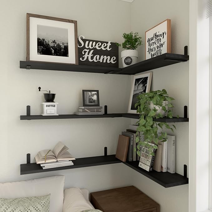 WOPITUES Wood Floating Shelves Set of 6, 24 inch Long Floating Shelves - Image 5