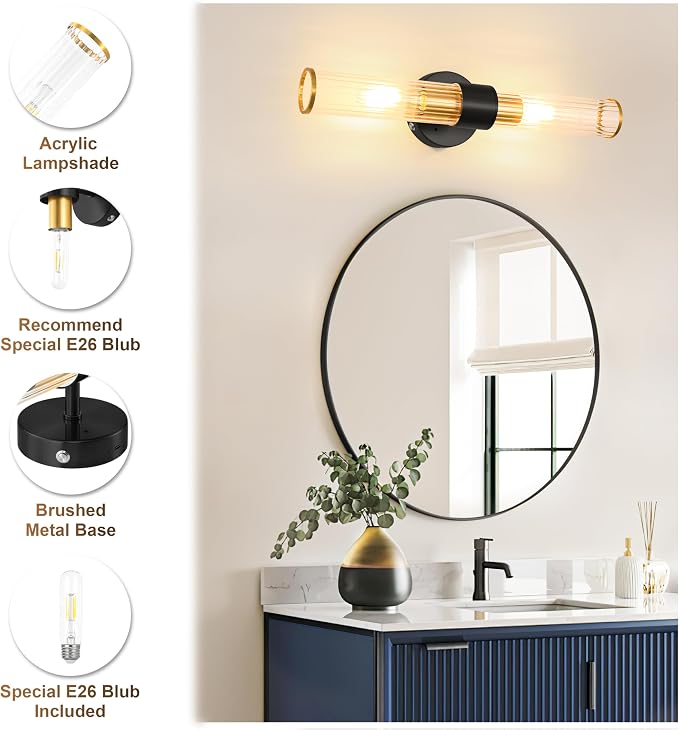 Black Gold Battery Operated Wall Sconces Set of 2, Rechargeable Wall Lights - Image 6