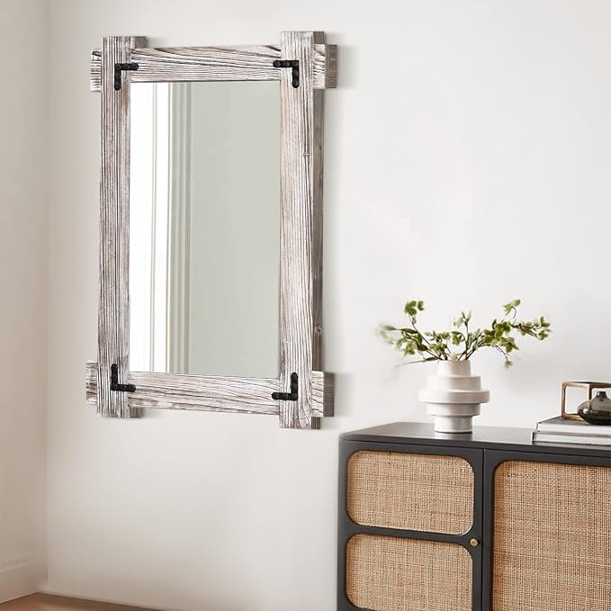 MeMoreCool White Farmhouse Bathroom Mirror 24x36 Inch, Wood Framed Decorative - Image 7