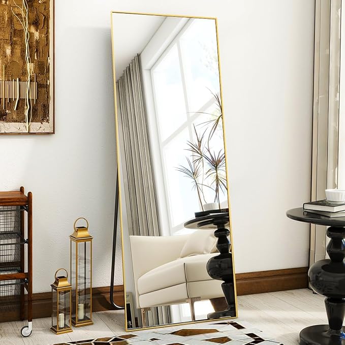 VooBang Mirror Full Length, Aluminum Alloy Frame Full Body Mirror, Standing by VooBang