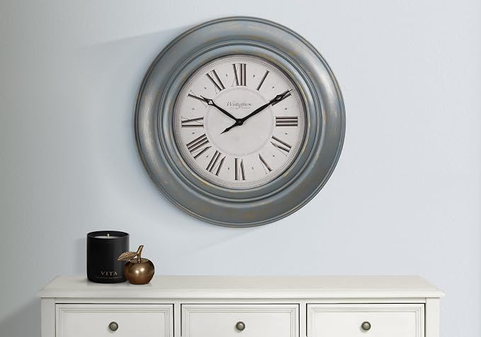 Monarch Specialties I 9028 Clocks, Large Oversized, Wall Clock, Antique Blue - Image 2