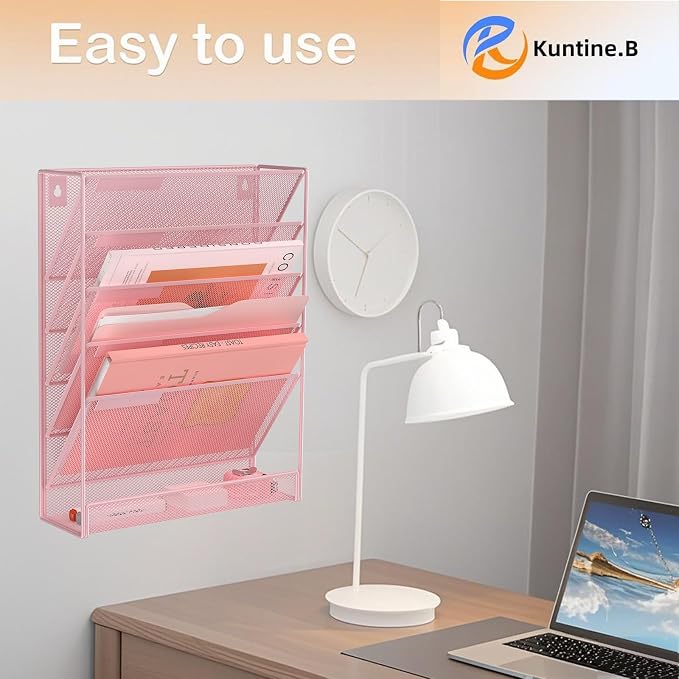 Kuntine.B 6-Tier Wall File Organizer Hanging File Organizer Cubicle Organizer - Image 7
