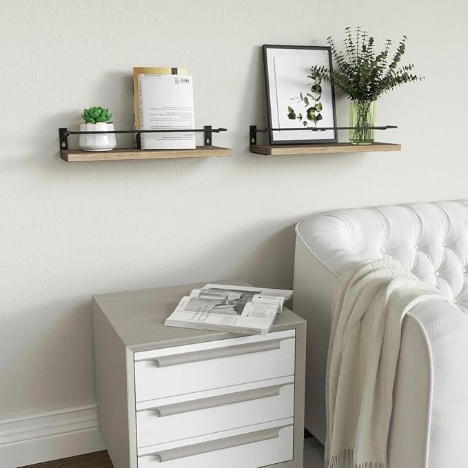 RICHER HOUSE Bathroom Shelves, Guard-Rail Floating Shelves - Image 7
