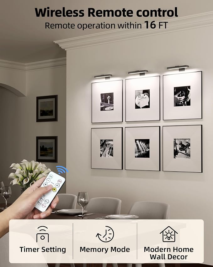 EZVALO Picture Light for Wall, Rechargeable 2400mAh Battery Lights Wireless - Image 4
