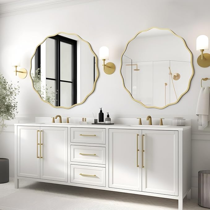 WallBeyond Round Wavy Mirror for Wall Decorative 32 inch, Modern Round Mirror - Image 2