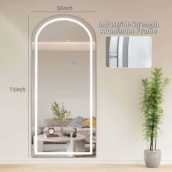 Koonmi LED Full Length Mirror, Lighted Floor Mirrors - Image 7