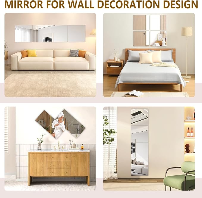 Stick on Small Mirror for Wall Decor, Plastic Non Glass Sticky Kids Safety - Image 5