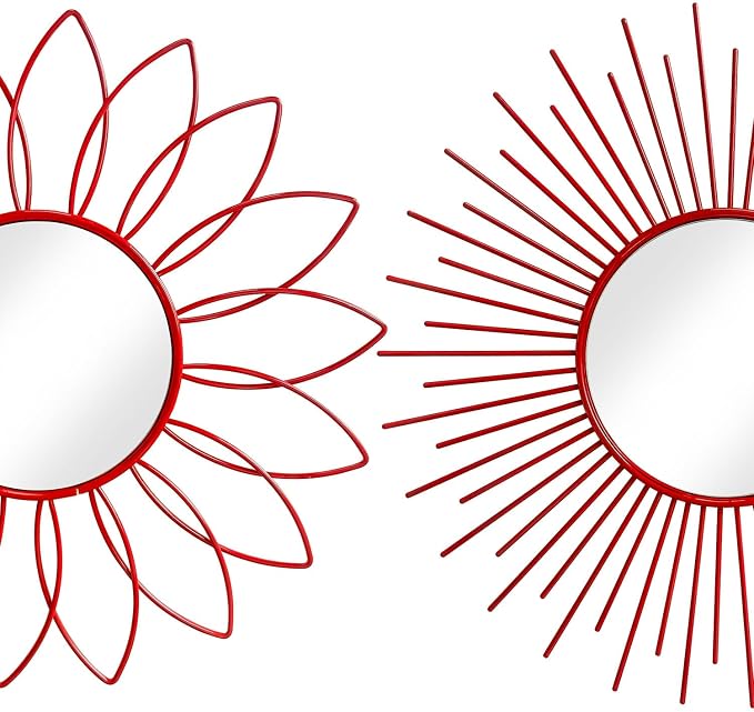 3 Pack Metal Mirrors for Wall Sunburst Wall Mirrors Home Décor Decorative - Image 2