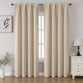 CUCRAF Light Beige Blackout Curtains 54 inch Length 2 Panels Set, Rod Pocket by CUCRAF
