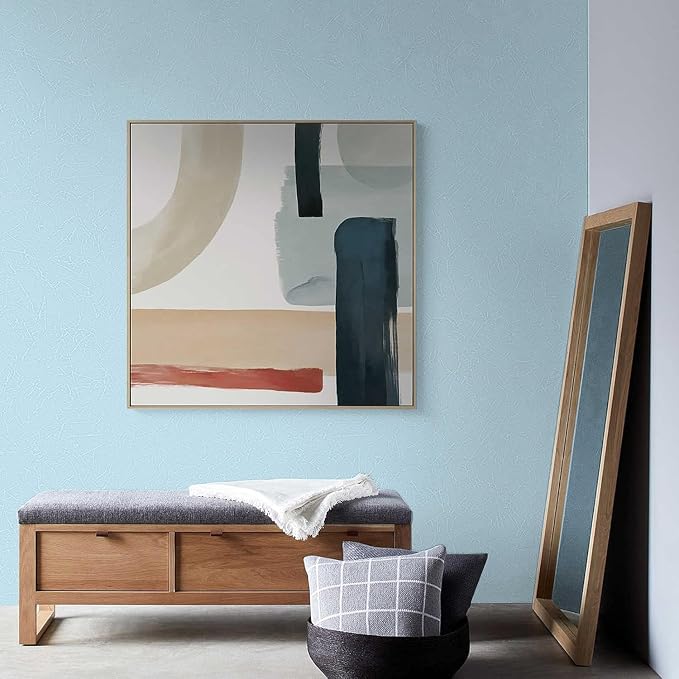 Light Blue Contact Paper Peel and Stick Wallpaper Removable Silk Embossed Wall - Image 3