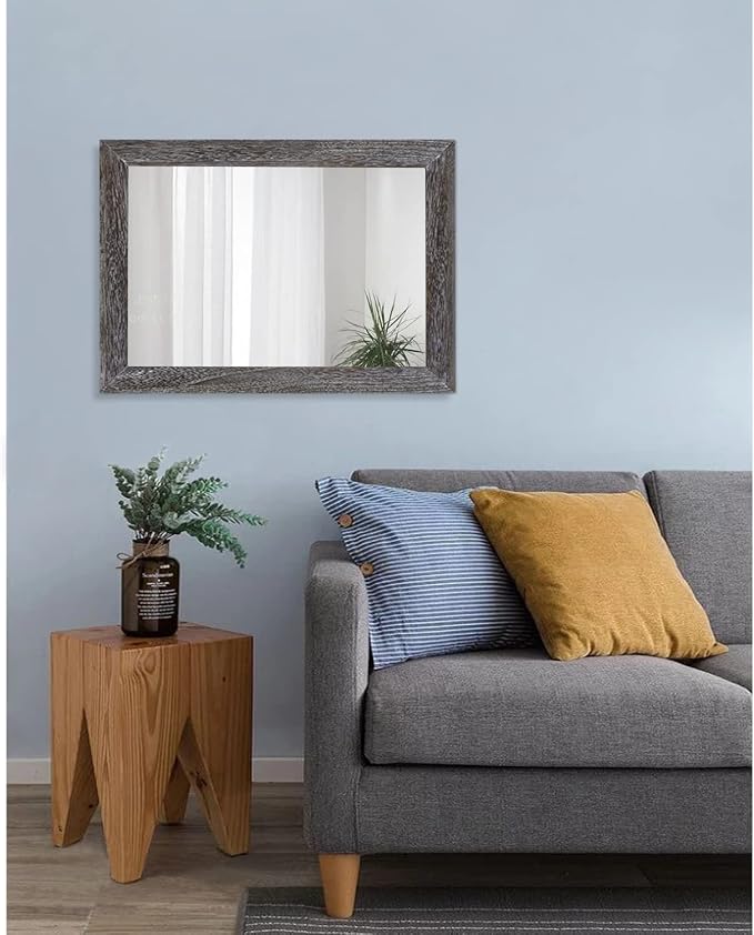 AAZZKANG Wall Mirror with Rectangle Wood Frame Large 20"x16" Rustic Decorative - Image 7