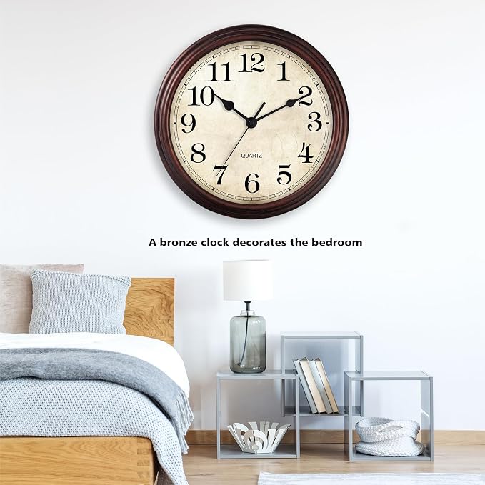 Wall Clock, 9 Inch Silent Non Ticking Classic Battery Operated Clocks, - Image 6