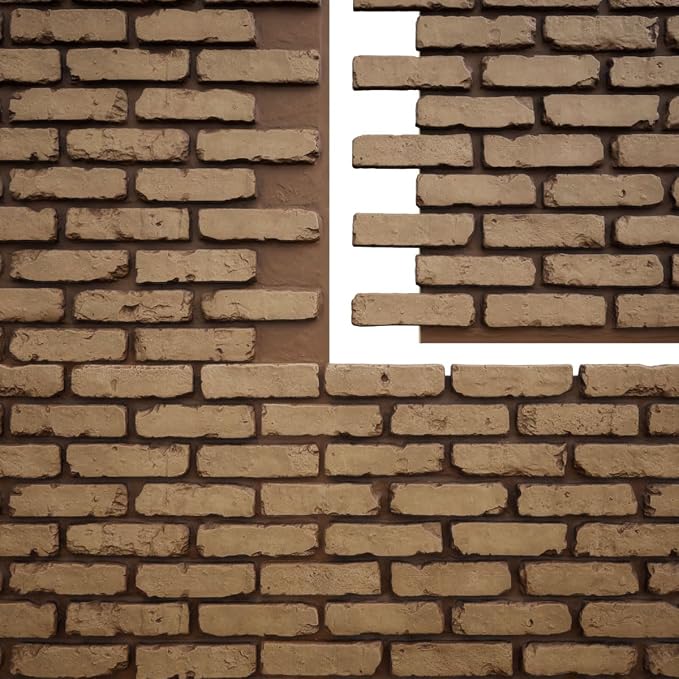 EverStone Aged Brick Faux Brick Panel, 46 7/8"W x 27"H x 1 1/4"D, Terracotta - Image 9