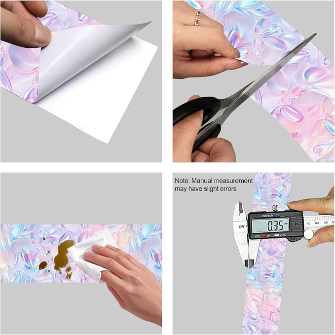 HOMETITUTE Wallpaper Border Peel and Stick Wall Border 4x196 Inch Iridescent - Image 8