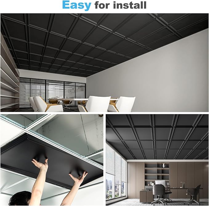 Art3d Drop Ceiling Tiles 48x24, Decorative PVC Ceiling Panels, Waterproof - Image 7