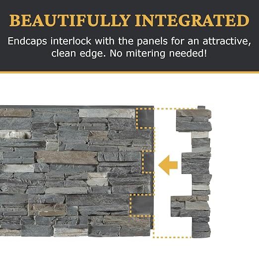 AZ Faux High-Density Polyurethane Faux Stone Interlocking Right Endcap - Image 7