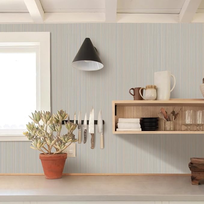 Naphite Grasscloth Peel and Stick Wallpaper Modern Textured Self-Adhesive - Image 3