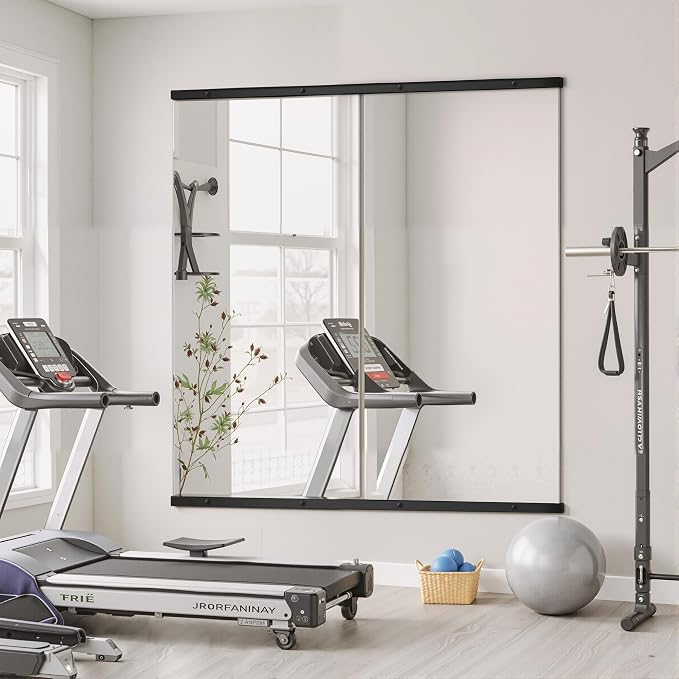 TRAHOME Home Gym Mirror for Wall, Glass Frameless Body Large Mirror for Home Gym - Image 2