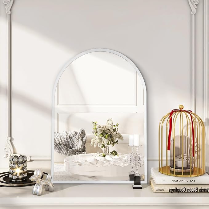 Arched Wall Mirror, Brushed Metal Frame Mirror, Arch Bathroom Vanity - Image 4