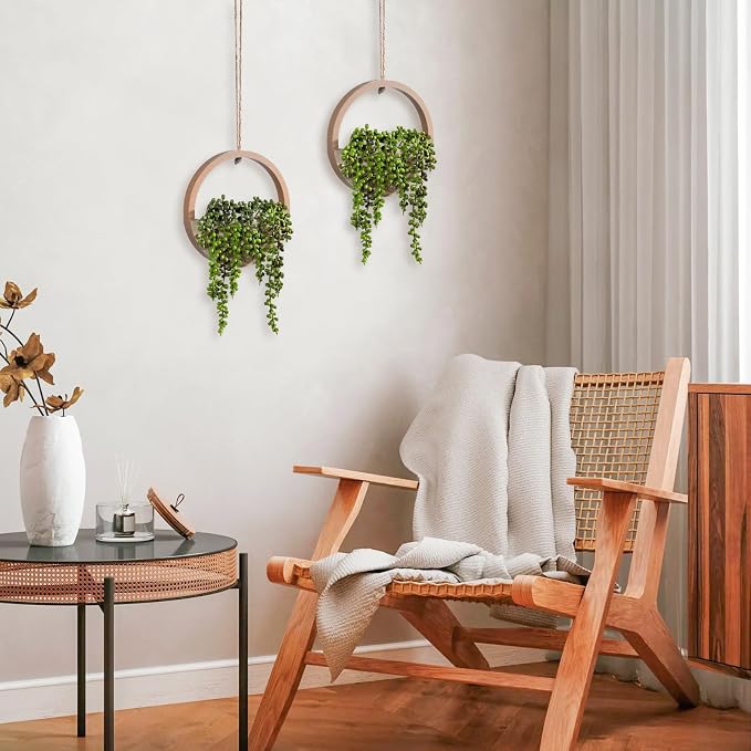 Artificial Hanging Plants Hanging Planter Fake Succulents Artificial String of - Image 9