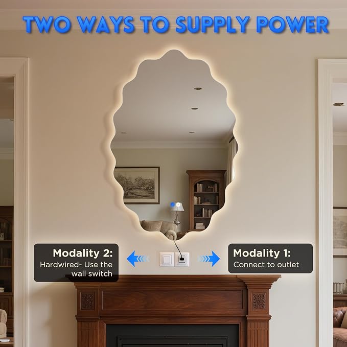 Dorlicecass Oval Wavy Led Bathroom Mirror- Vanity Mirror - Image 5
