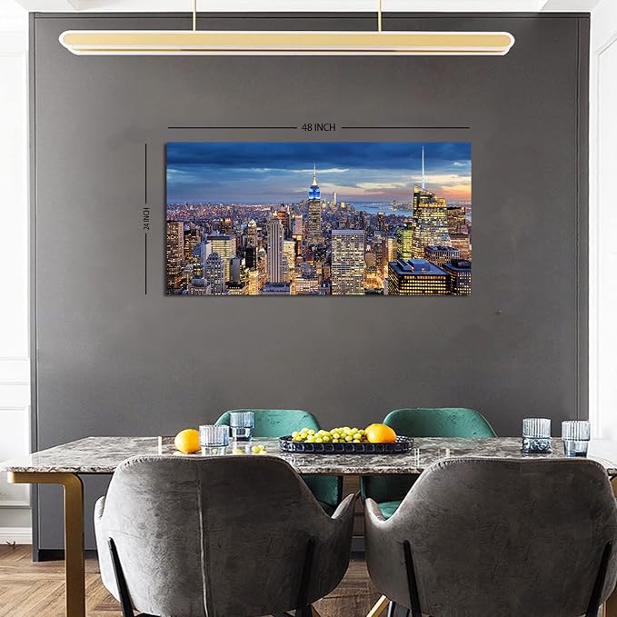 Large New York City Wall Art NYC Skyline Picture Office Wall Decor Modern - Image 3