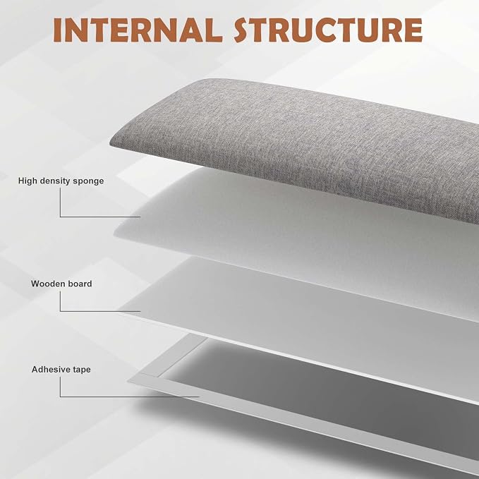 IFNOW Upholstered Wall Mounted Headboard, 3D Soundproof Wall Panels Peel and - Image 5