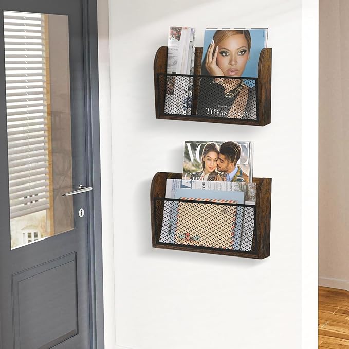 YINMIT 2 Packs Wall File Organizer-Holder, Hanging File Organizer, Wall Mounted - Image 5