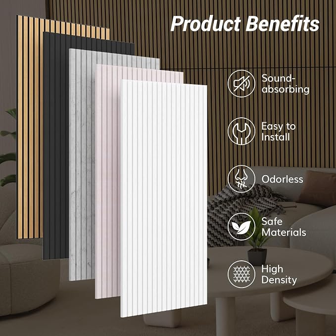 TONOR 8 Pack Large Acoustic Panels, 47.2" X 23.6" X 0.35" Acoustical Wall Panel - Image 6