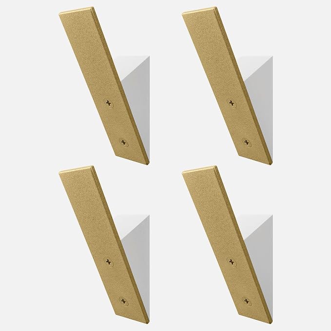 Homeforia Gold Wall Coat Hooks, High End White Wood & Gold Metal Wall Mounted by Homeforia