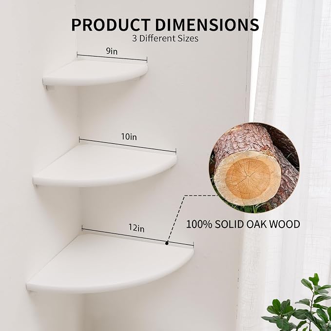 White Floating Corner Shelves, Living Room - Image 2