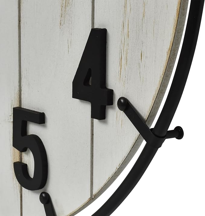 Large Old Town Farmhouse Wall Clock – 24 Inches Rustic Antique Wood - Image 6