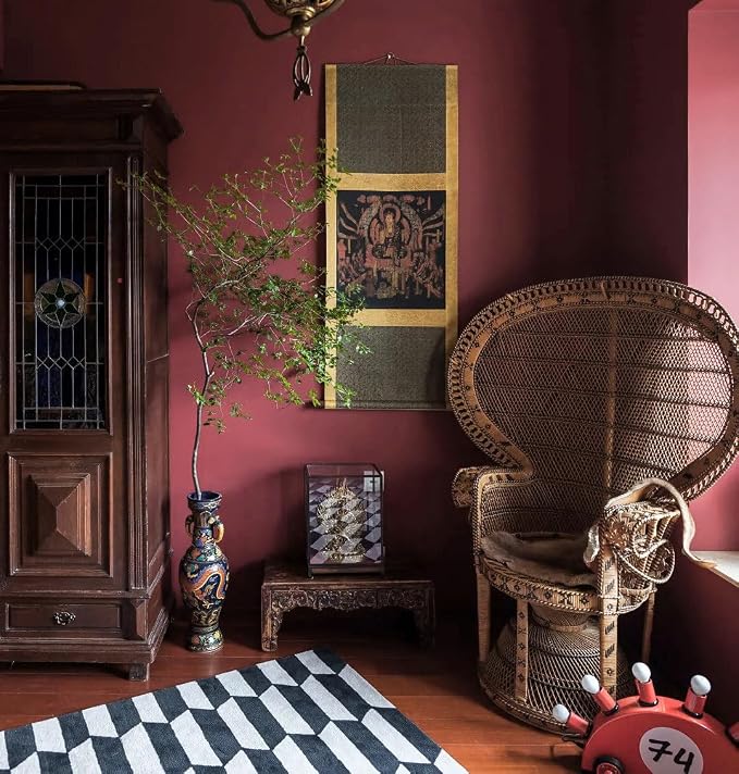 Safiyya 393"x17.7" Red Peel and Stick Wallpaper Rose Red Contact Paper Solid - Image 4