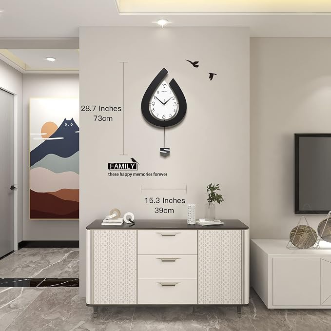 Large Wall Clock for Living Room Decor Big Pendulum Modern Wall Clock Silent - Image 4