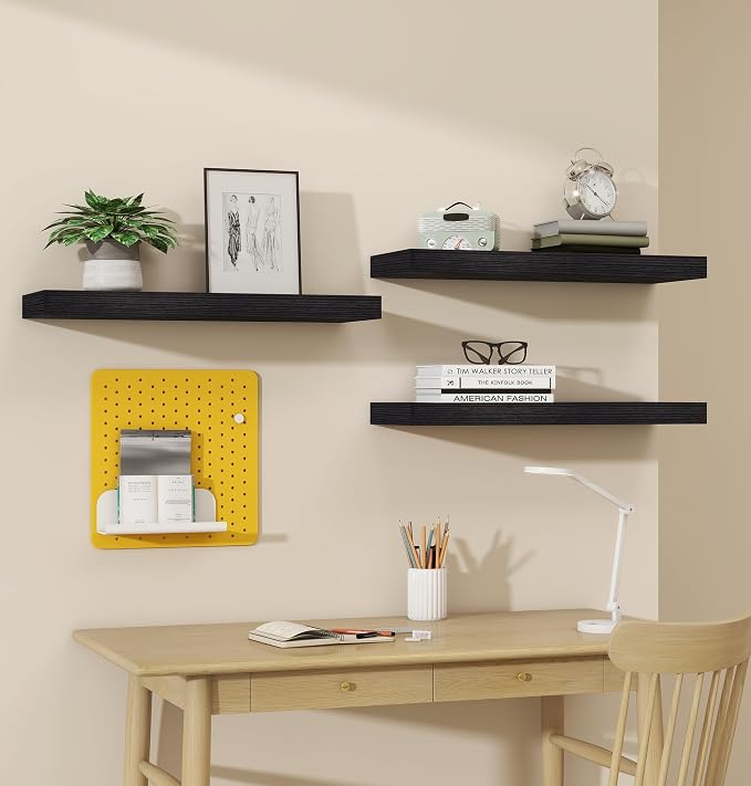 Vervida® 3 Pack Black Floating Shelves, Holds Up to 37 Lbs, - Image 4