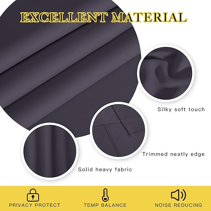 NICETOWN Blackout Curtains 72 inches Long, Grommet Privacy Window Thermal - Image 2