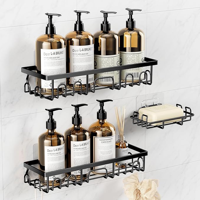 Shower Caddy, 3 Pack Shower Shelves - Image 2