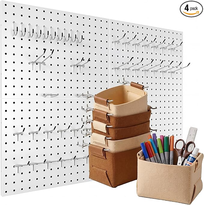 Spampur Peg Board, 4 Pack Metal PegBoard Organizer by Spampur