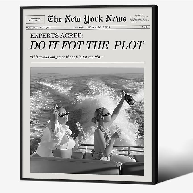 Black and White Fashion Hot Girl Poster Fun Do It by Unknown
